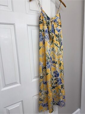Heartloom Yellow Floral Tie-Front Midi Dress